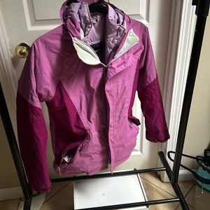 Kids multicolor, purple northface coat